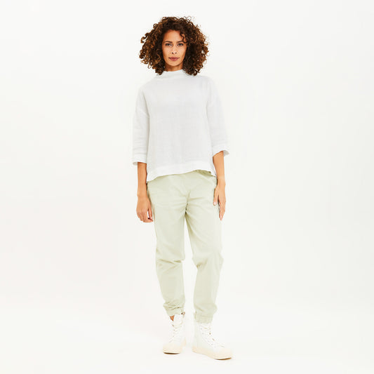 OWN Linneblus med krage - White