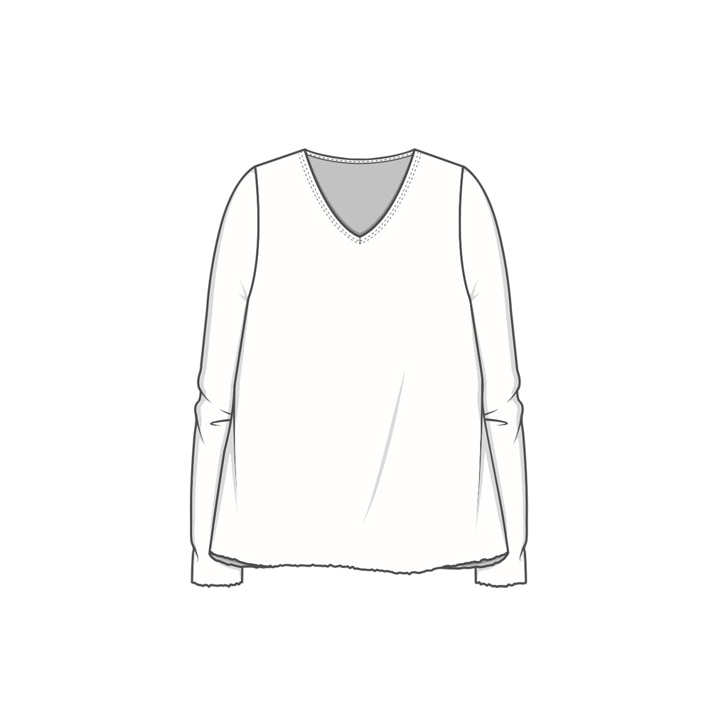 4022 Tröja - A-line, v-ringad, lång ärm