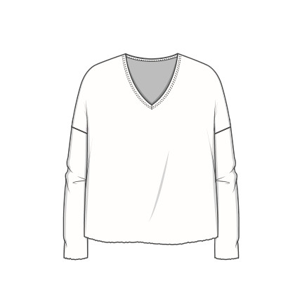 4027 Tröja - Oversize med djup V-ringning