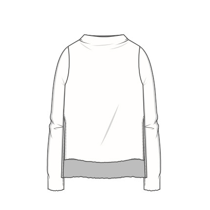 Tröja i merinoull - med hög båthals, slitsar och extra långa ärmar, Antracite grey