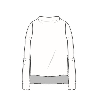 Tröja i merinoull - med hög båthals, slitsar och extra långa ärmar, Antracite grey