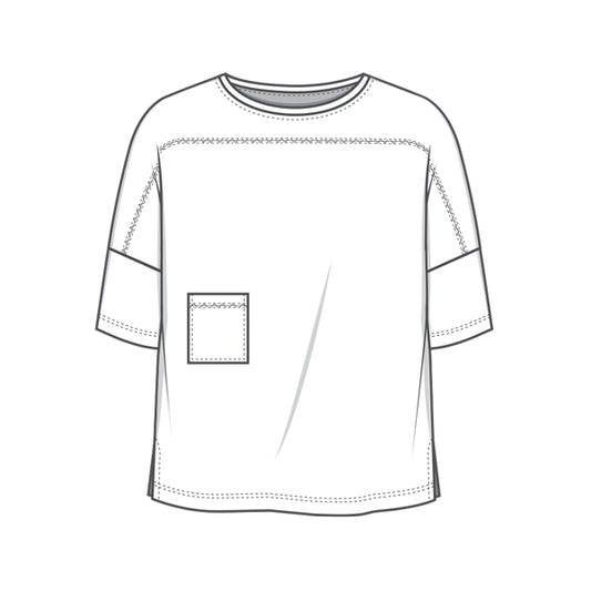 4308 T-shirt – "Loose" med kort ärm och ficka