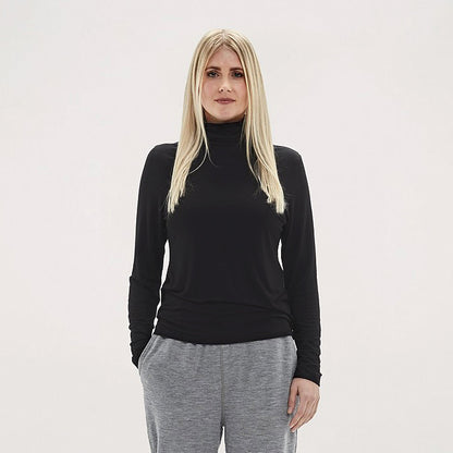 Polotröja i bambulyocell - Black