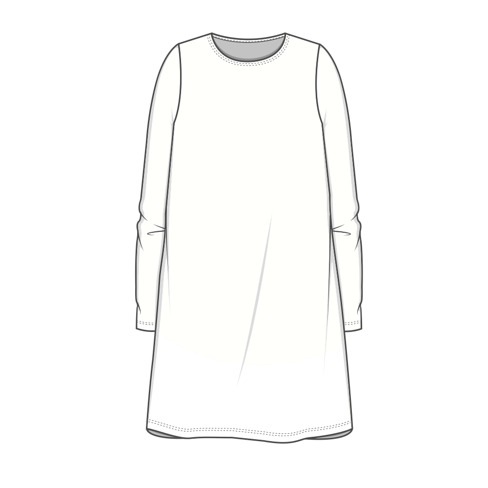 6016 Tunika - A-line, fållade kanter
