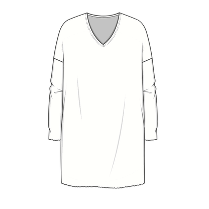 6017 Tunika - Oversize med djup V-ringning