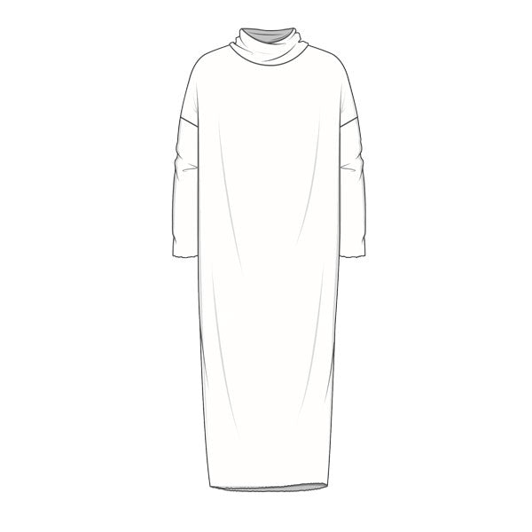 7028 Klänning - Lång med vid polo