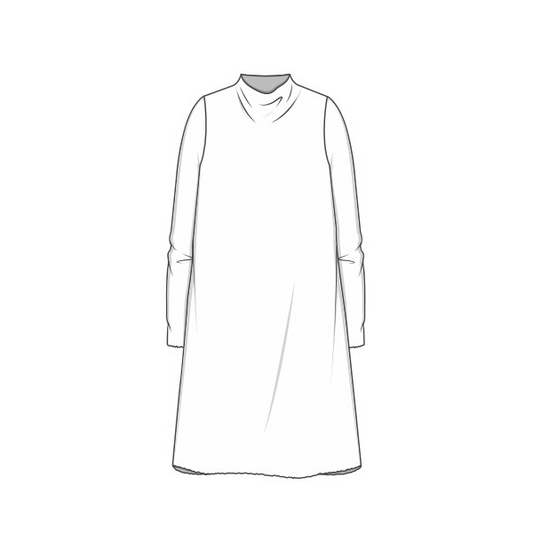 7032 Klänning - A-line, draperad hals