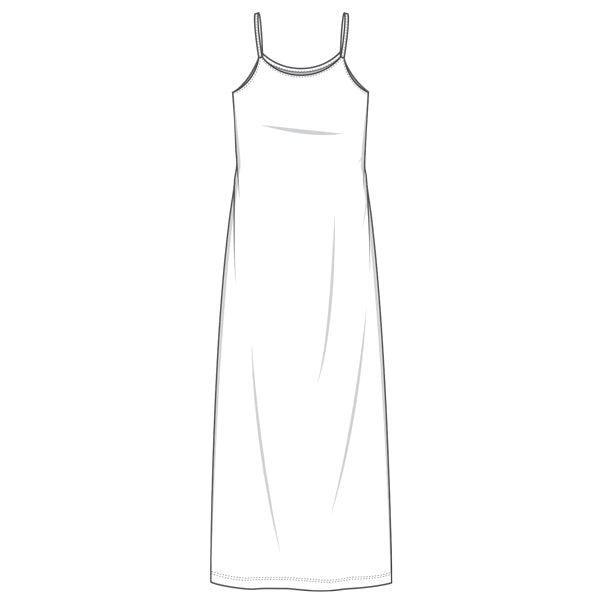 Lång klänning med tunna spagettiband - Limestone