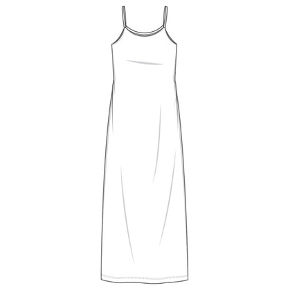 Lång klänning med tunna spagettiband - Limestone