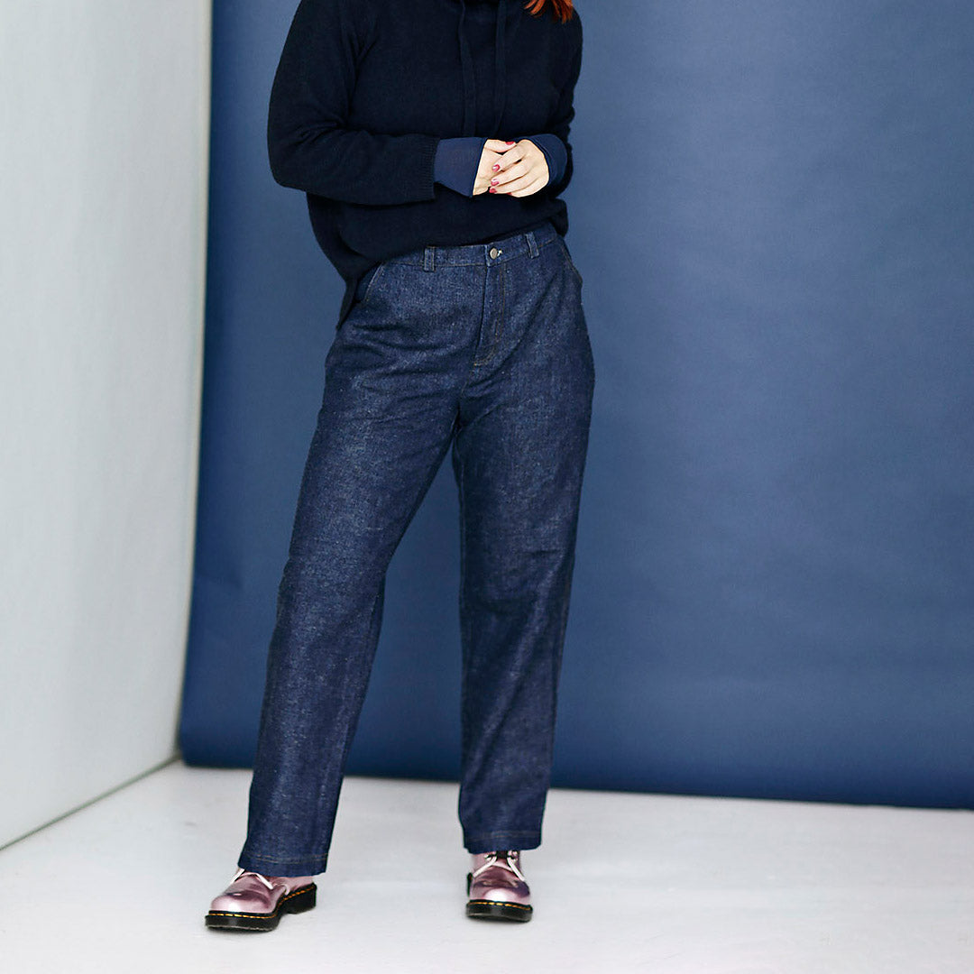 Jeans i ekologisk bomull & hampa, Blå denim