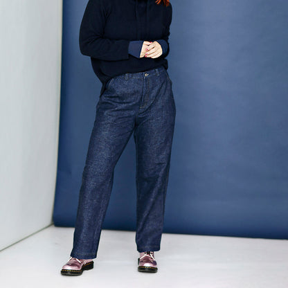 Jeans i ekologisk bomull & hampa, Blå denim