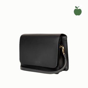 AUDREY BLACK - handväska i äppelläder