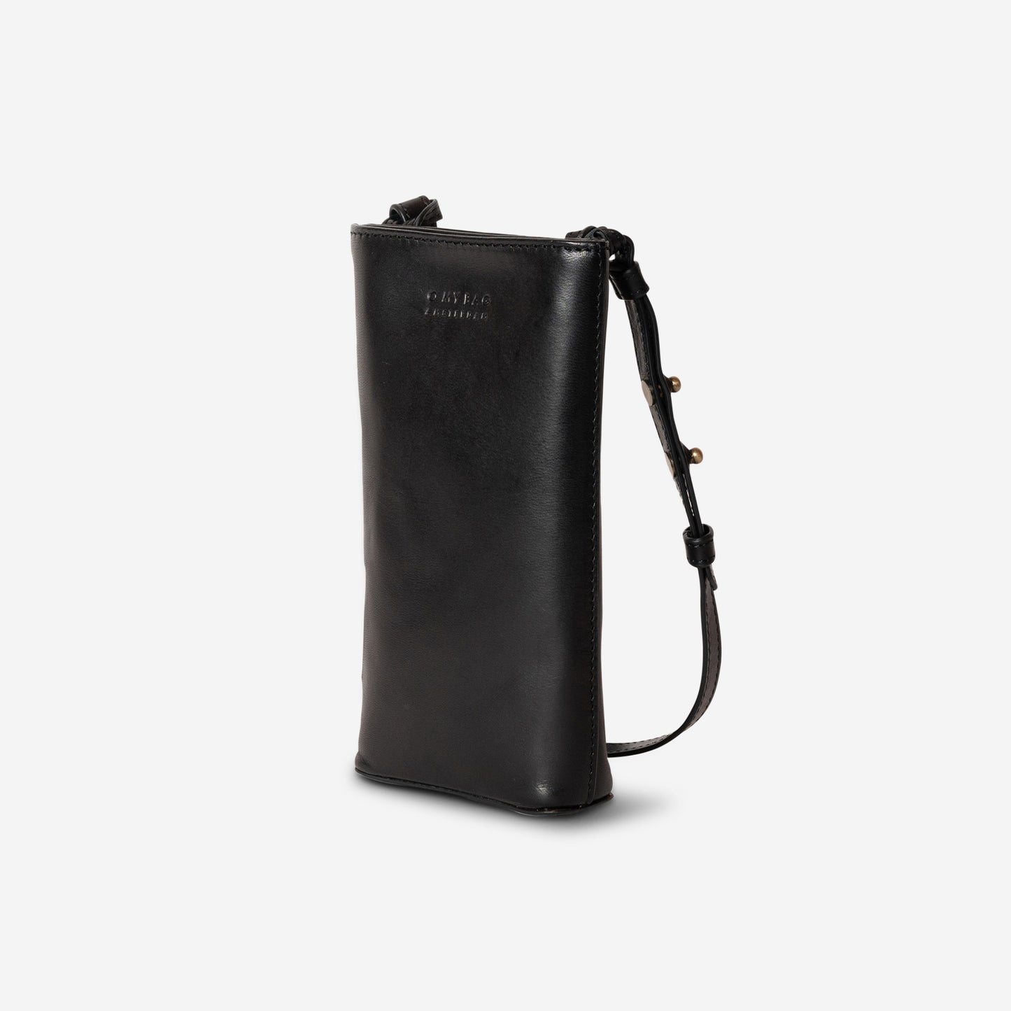 CHARLIE Black - mobilväska i äkta läder