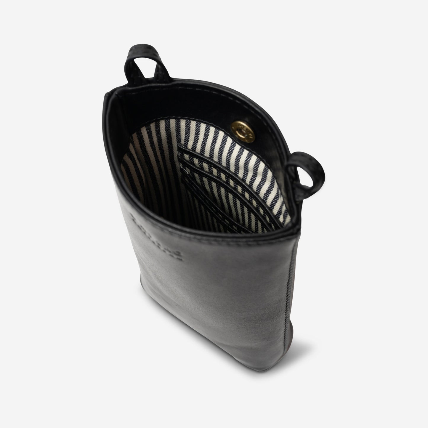 CHARLIE Black - mobilväska i äkta läder