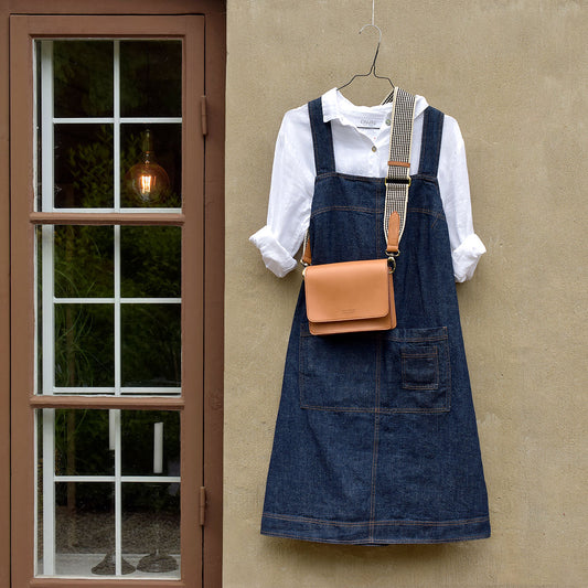 McVerdi hängselklänning i hampa och ekologisk bomull - Blå denim