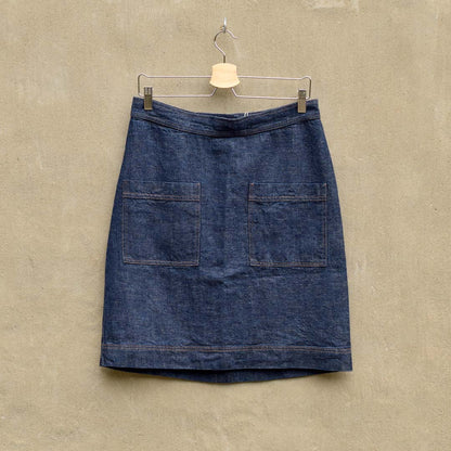 Kjol i ekologisk bomull & hampa, Blå denim