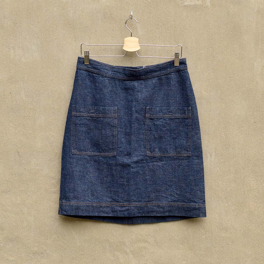 Kjol i ekologisk bomull & hampa, Blå denim
