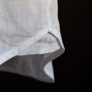 Farfarsskjorta i linne, vit