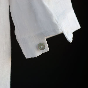 Farfarsskjorta i linne, vit