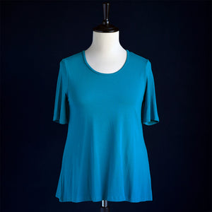 Klockad T-shirt i bambulyocell - Ocean Blue