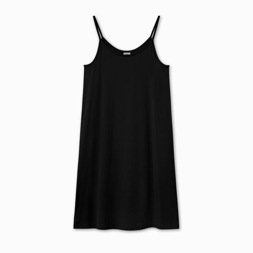 Klänning med tunna spagettiband - Black