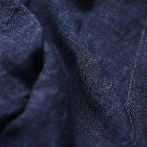 Mörkblå långbyxor i linne & viskos