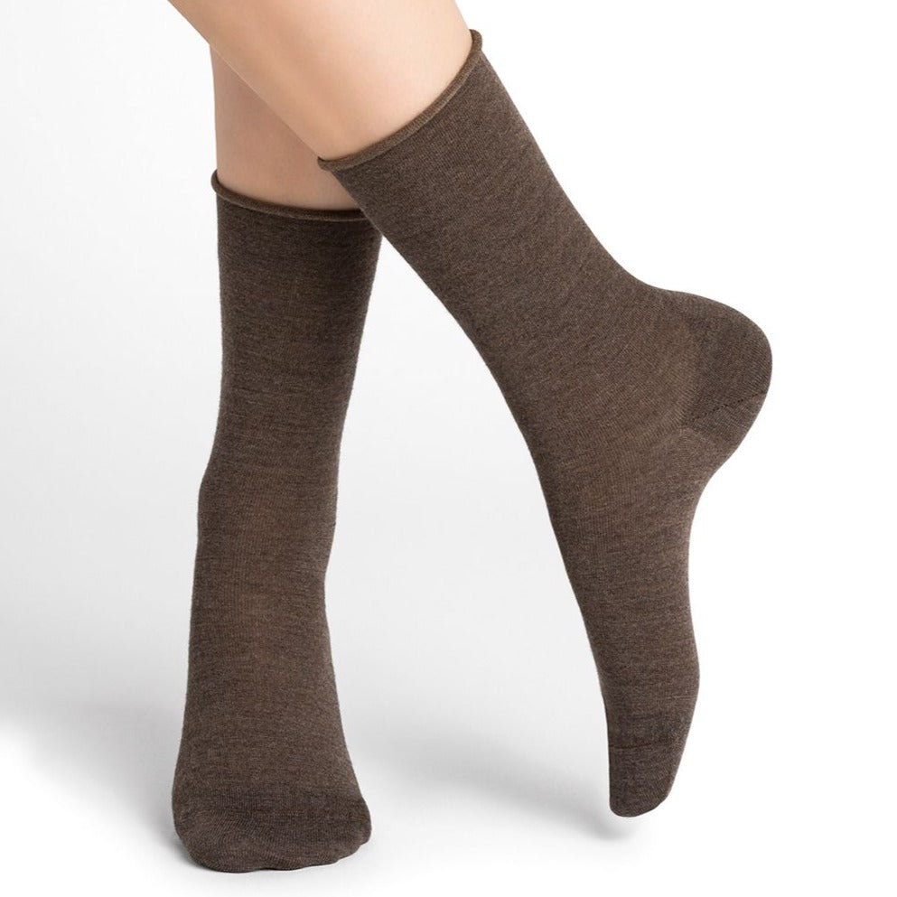 Ullsocka med rullkant - Mullvad